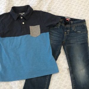 Boys size 4/5 shirt / lightweight Levi’s jeans 5